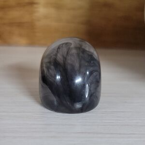 BLACK SMOKE SWIRL DOME RING, METAL FREE